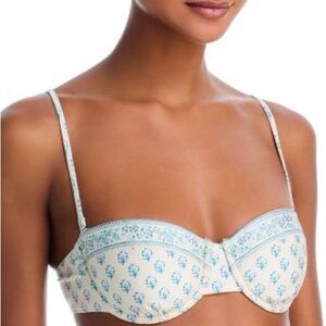 SOLID & STRIPED Blue Floral Juliette bikini top